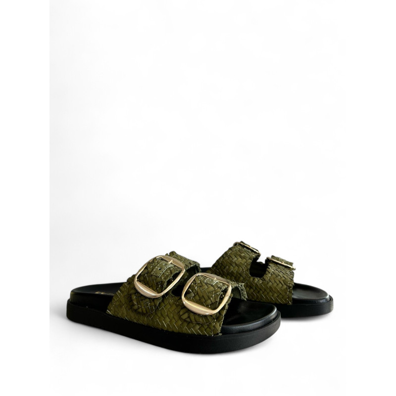SANDALIA BIO TRENZADA VERDE