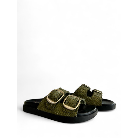 SANDALIA BIO TRENZADA VERDE
